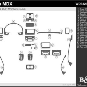 B & I Fender Dash Panel Trim WD382I-SXX