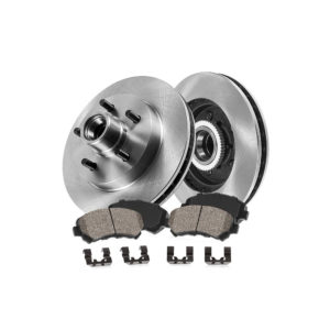 FRONT 308 mm Premium OE 5 Lug [2] Brake Disc Rotors + [4] Ceramic Brake Pads + Clips