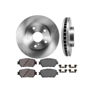 FRONT 274.5 mm Premium OE 5 Lug [2] Brake Disc Rotors + [4] Ceramic Brake Pads + Clips