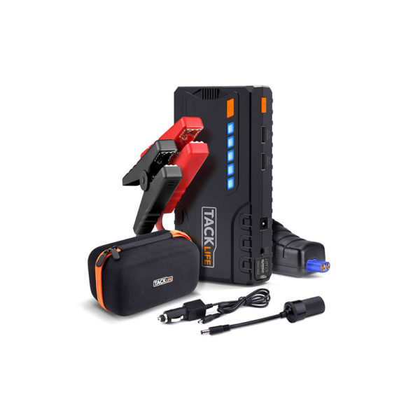 TACKLIFE T6 Car Jump Starter – 600A Peak 16500mAh, 12V Auto Battery Jumper with Quick-charge, Booster (up to 6.2l gas, 5.0l diesel), Portable Power Pack for Cars, Truck, SUV, UL Certified